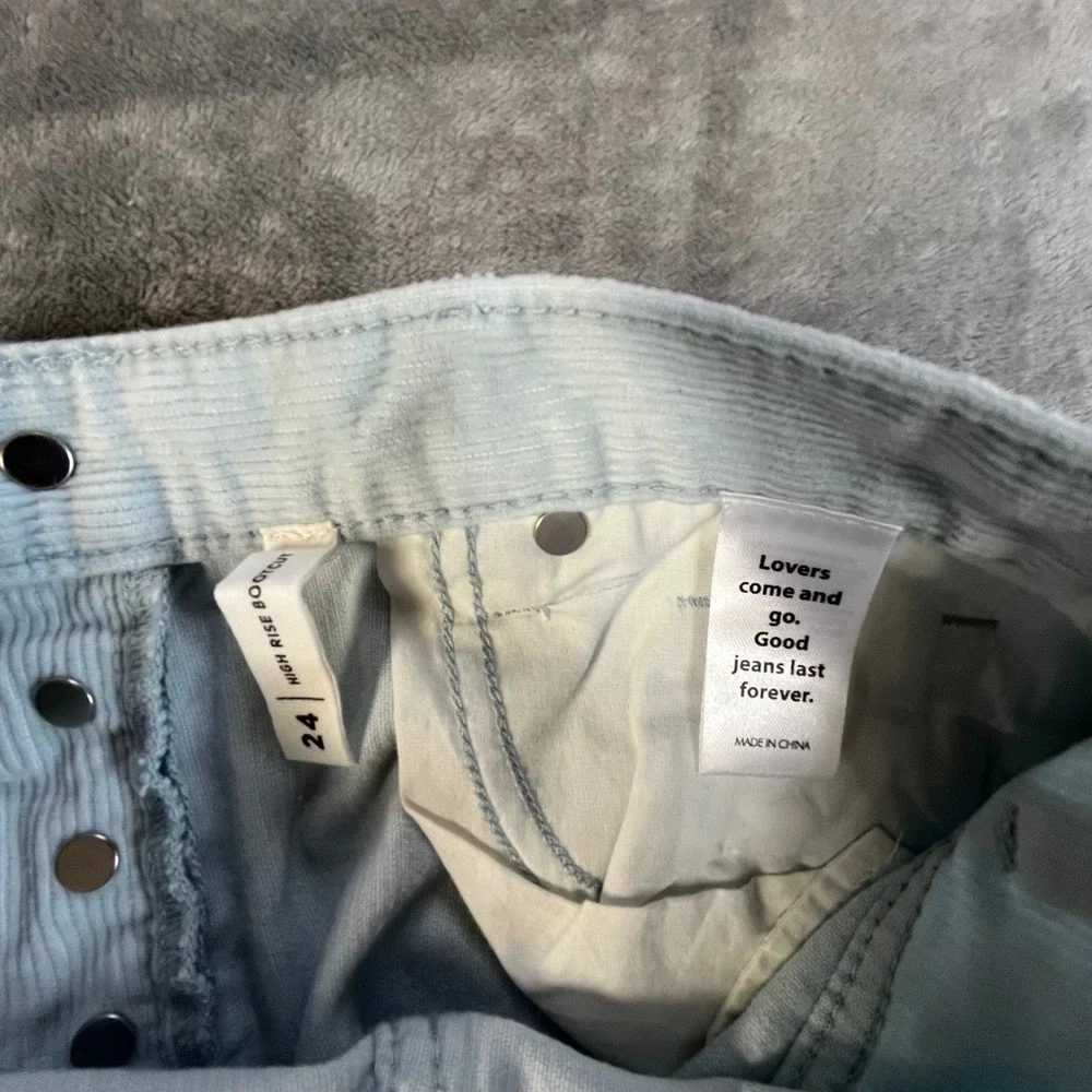 PacSun High Rise Bootcut Corduroy Pants Womens 24 Blue‎ Grey Flare Leg New